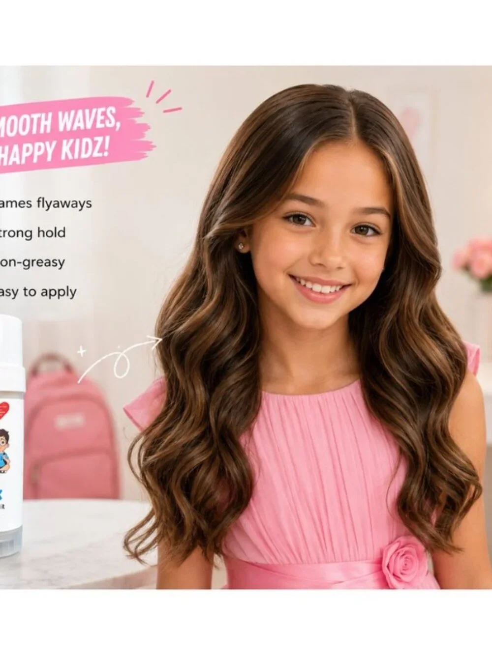 Bonsai Kids Hair Wax Stick - Flyaway Tamer & Easy Styling for Children, One-Hand